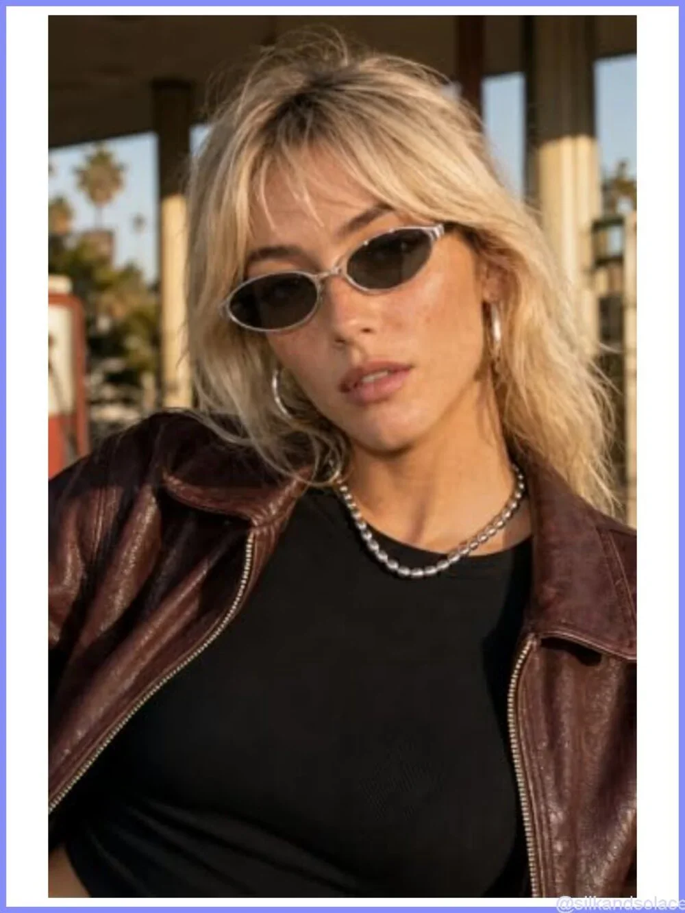 Silver Oval Y2K Retro Sunglasses UV400 Metal Frame Women